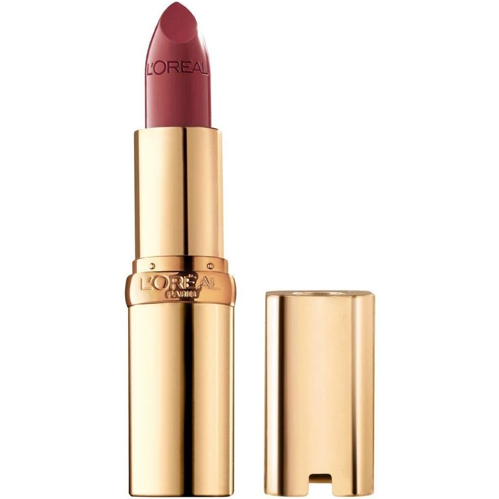 L'Oreal Paris Colour Riche Original Satin Lipstick front view of gold metallic packaging