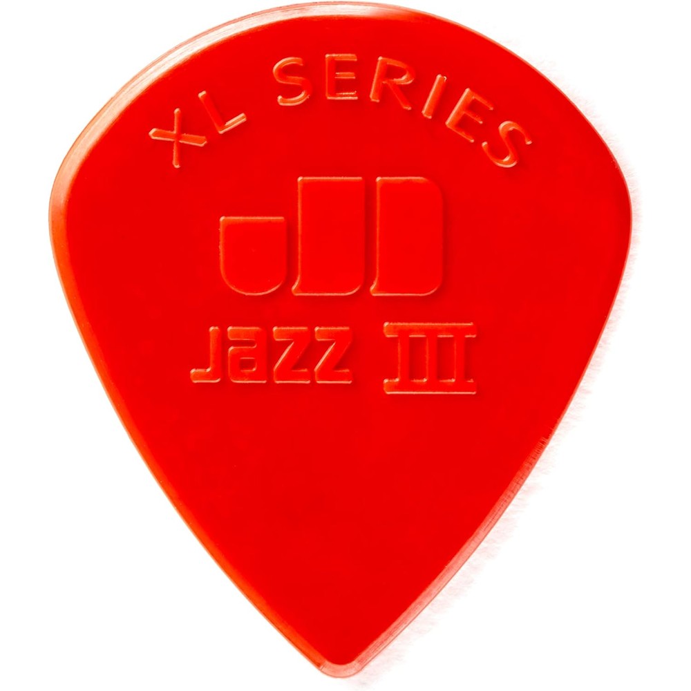 Jim Dunlop Jazz III XL Nylon Guitar Picks front view showing textured grip