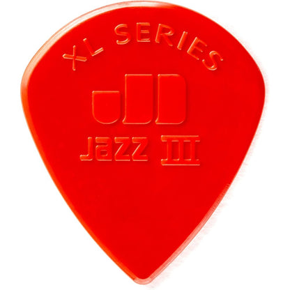 Jim Dunlop Jazz III XL Nylon Guitar Picks front view showing textured grip