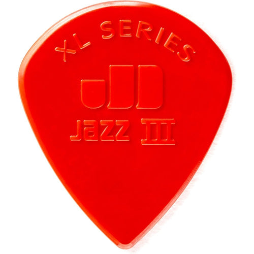 Jim Dunlop Jazz III XL Nylon Guitar Picks front view showing textured grip
