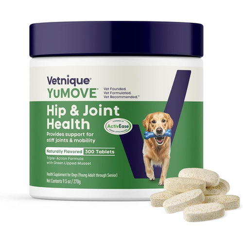 YuMOVE Dog Hip and Joint Supplement Regular Strength 300 tablets front container view for canine mobility