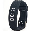 eSeasonGear VB80 vibrating alarm watch front view showing the black textured silicone strap and digital screen for ADHD medication reminders.