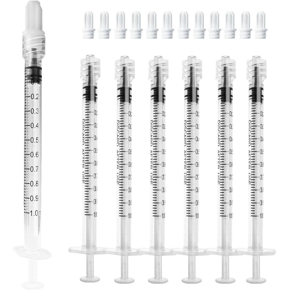ZWCP 1mL Luer Lock Syringe front view showing clear graduation markings for accurate liquid measurement.
