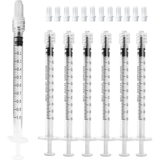 ZWCP 1mL Luer Lock Syringe front view showing clear graduation markings for accurate liquid measurement.