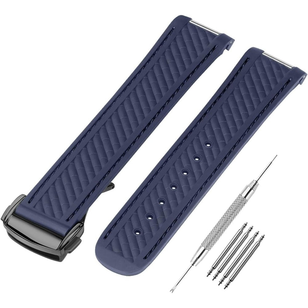 SANDEIN silicone watch band compatible with Omega Seamaster front view premium replacement strap