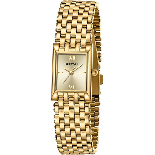 BOFAN gold watch for women luxury ladies quartz wrist watch front view