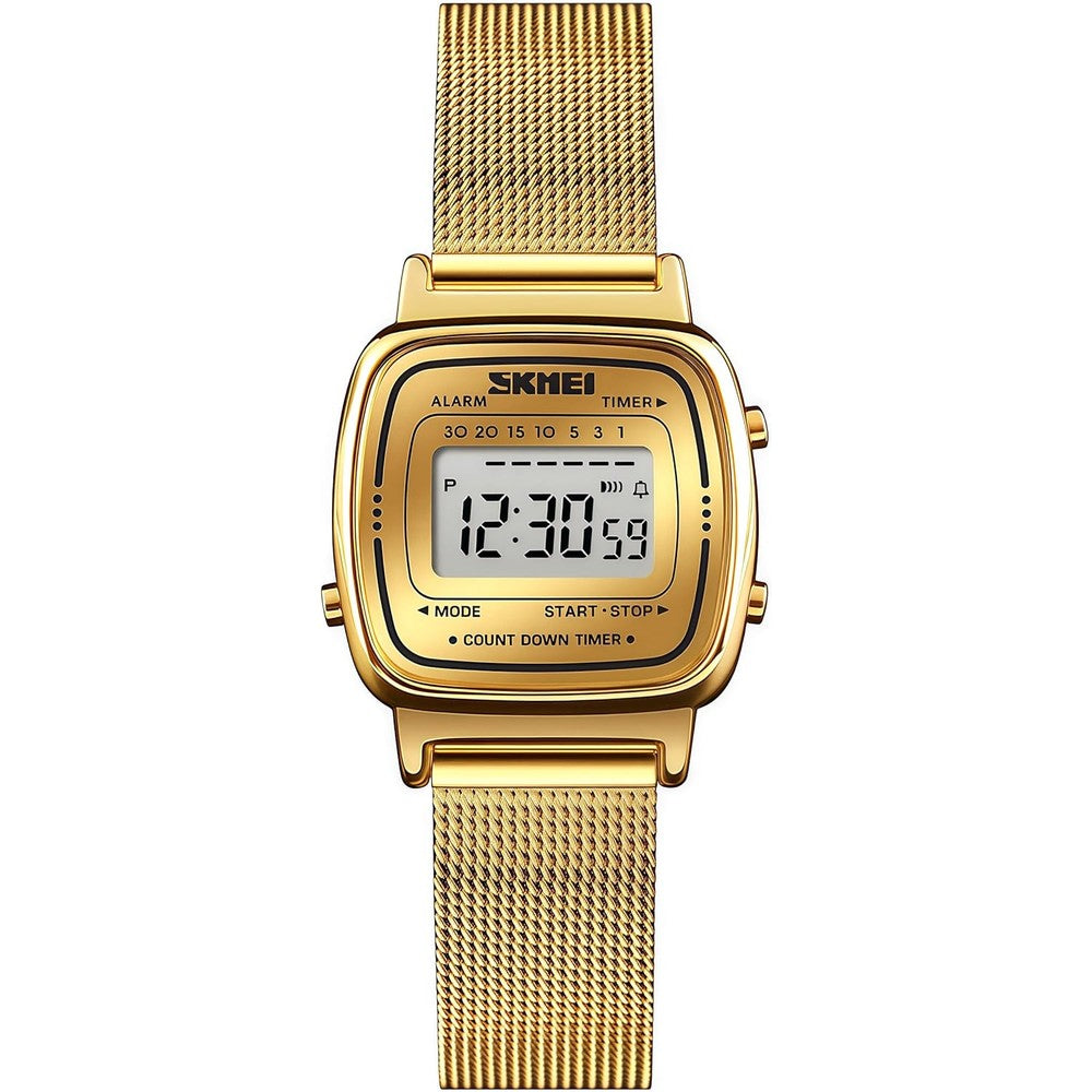 MASTOP womens quartz wrist watch front view showcasing the ultra thin dial and analog metal scales.