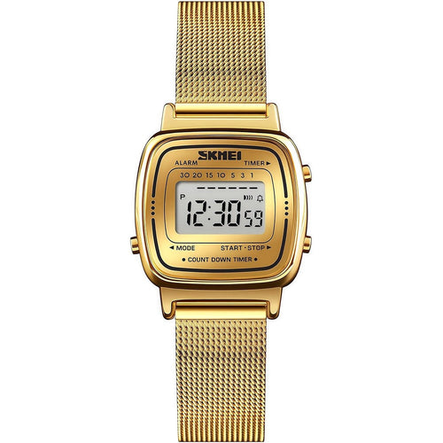 MASTOP womens quartz wrist watch front view showcasing the ultra thin dial and analog metal scales.