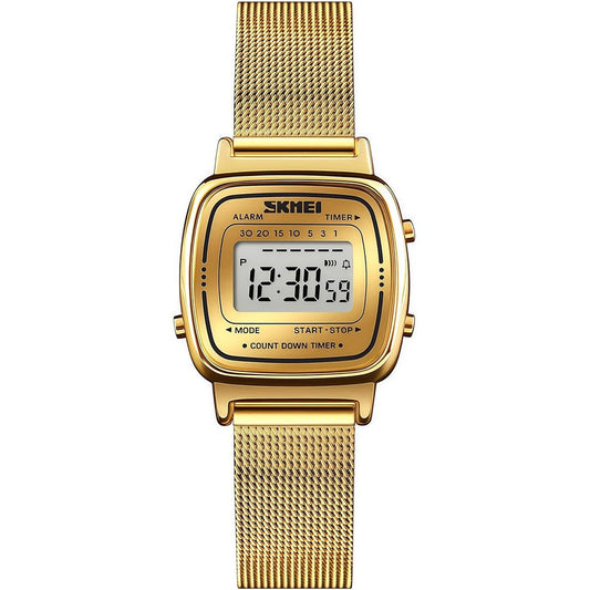 MASTOP womens quartz wrist watch front view showcasing the ultra thin dial and analog metal scales.