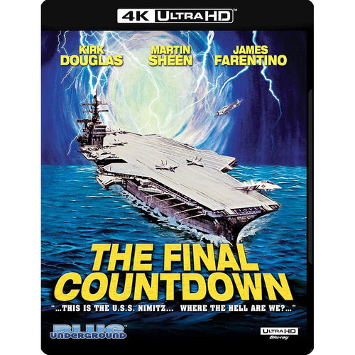 Blue Underground The Final Countdown 1980 4K Ultra HD Blu-Ray case front view with artwork featuring aircraft carrier