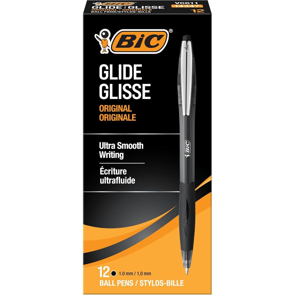 BIC Atlantis Original Retractable Ball Pen, Medium Point (1.0 mm), Black Ink, 12 Count Pack