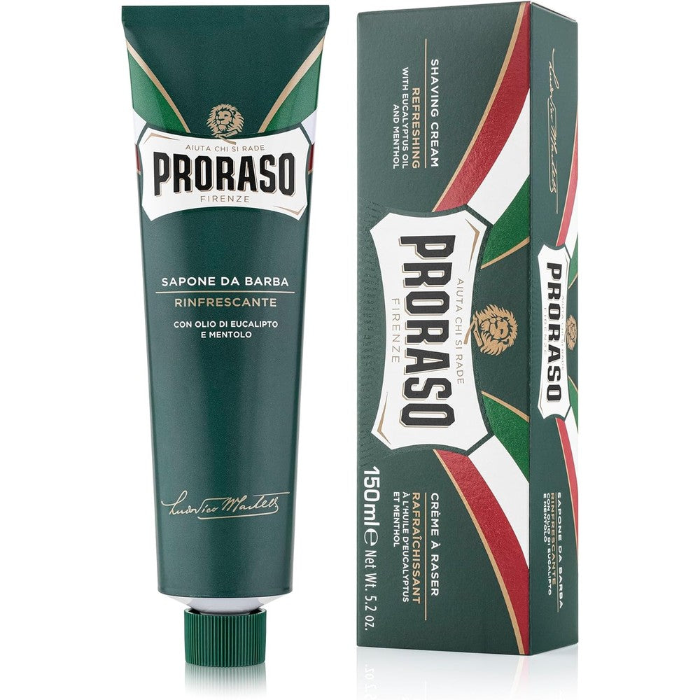 Proraso Refreshing And Invigorating Shaving Cream With Eucalyptus Oil And Menthol For Men 150 Grams