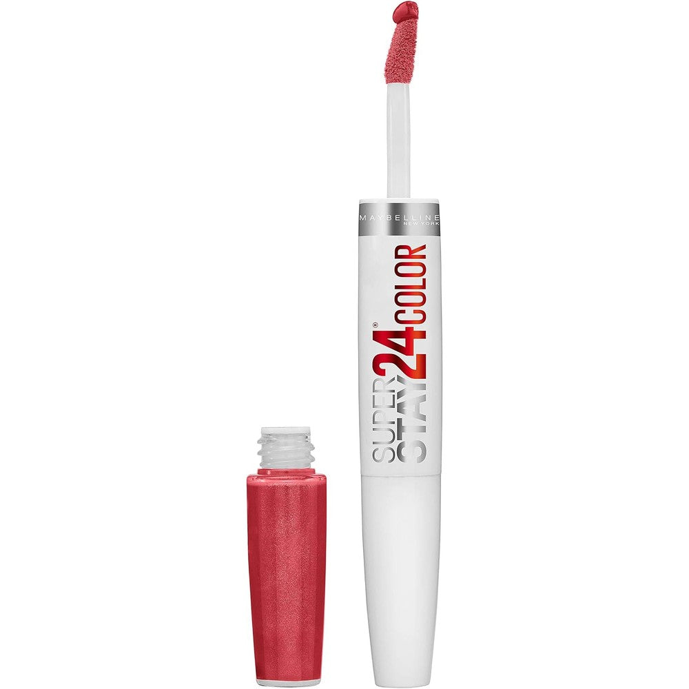 Maybelline Super Stay 24 Liquid Lipstick Continuous Coral front view highlighting the dual-ended design.