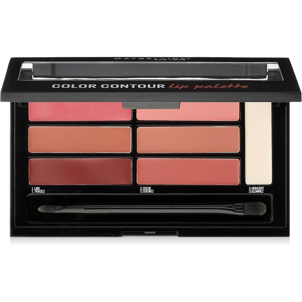 Maybelline Lip Studio Color Contour Lip Palette Blushed Bombshell front view showcasing matte shades