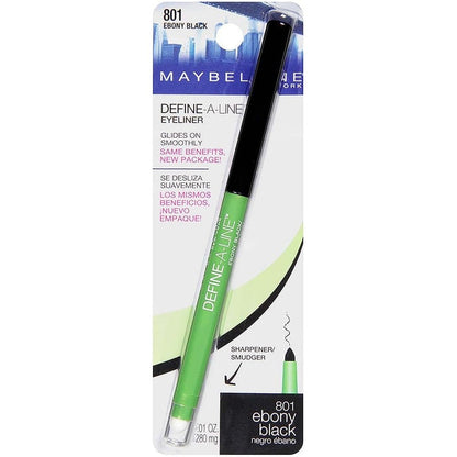 Maybelline Define-A-Line matte pencil eyeliner Ebony Black front view