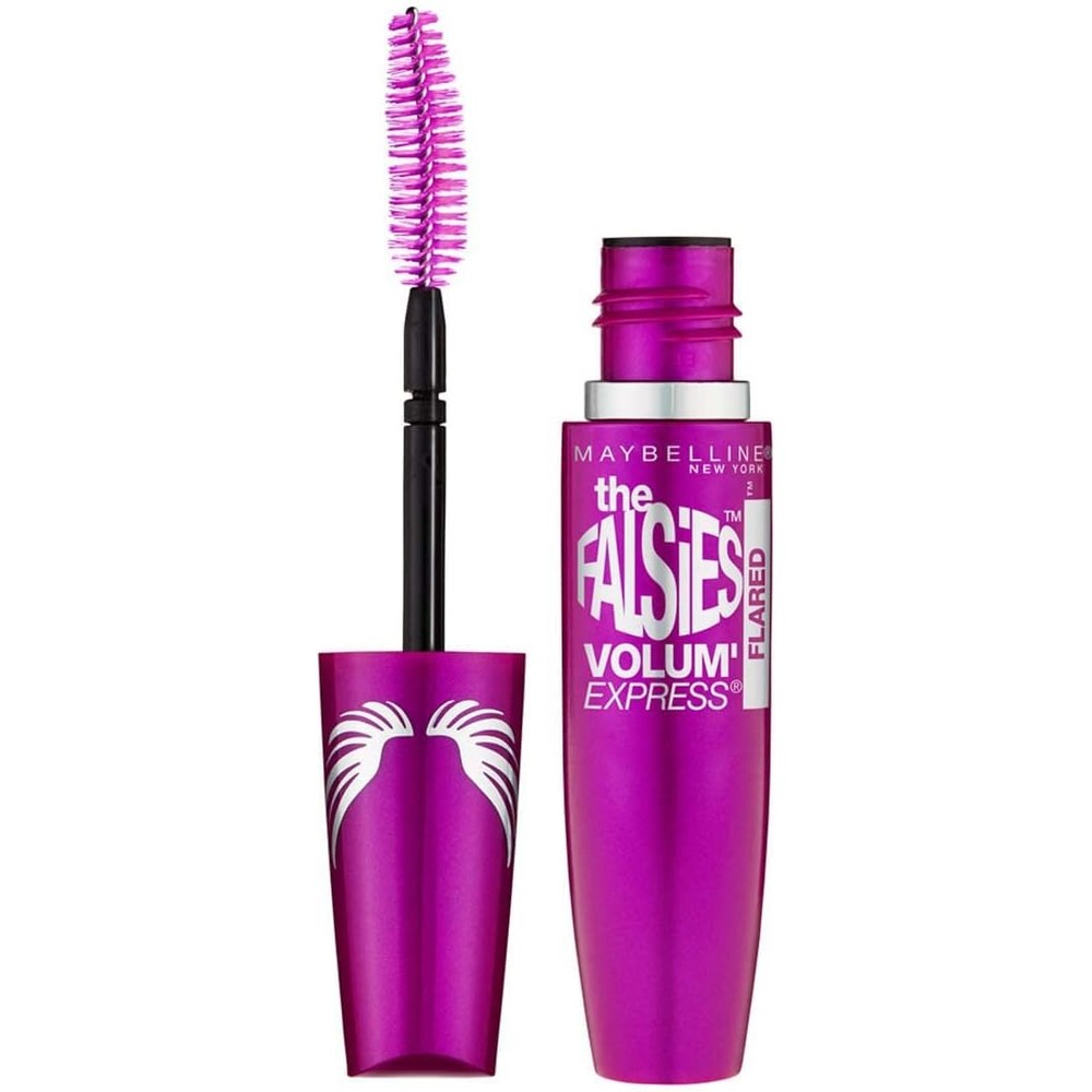 Maybelline New York Volum' Express The Falsies Flared Washable Mascara front view magenta tube