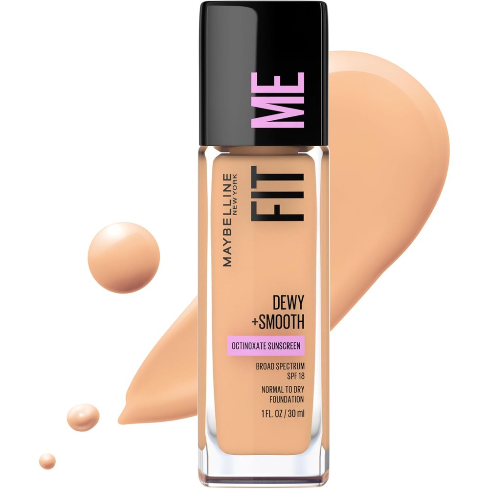 Maybelline Fit Me Dewy and Smooth liquid foundation in Medium Buff front view