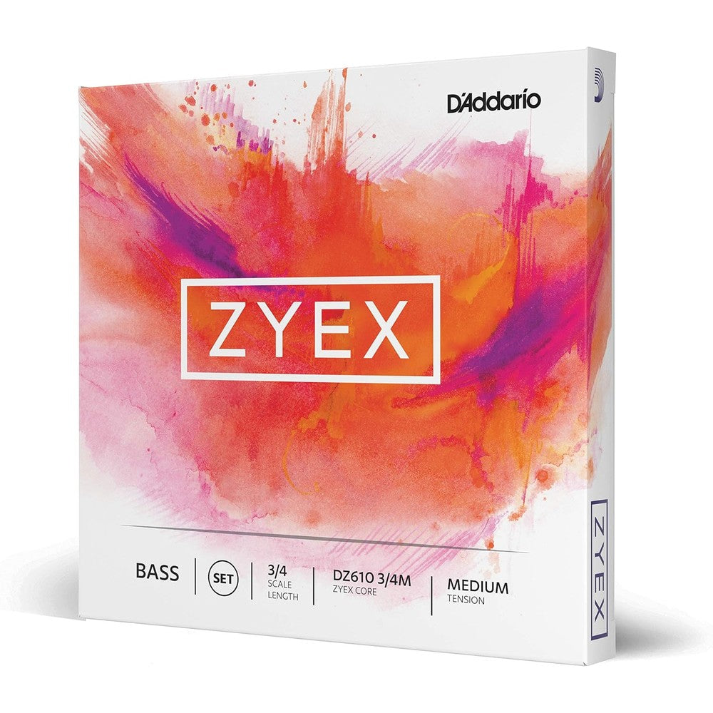 D'Addario Zyex double bass string set medium tension front packaging view