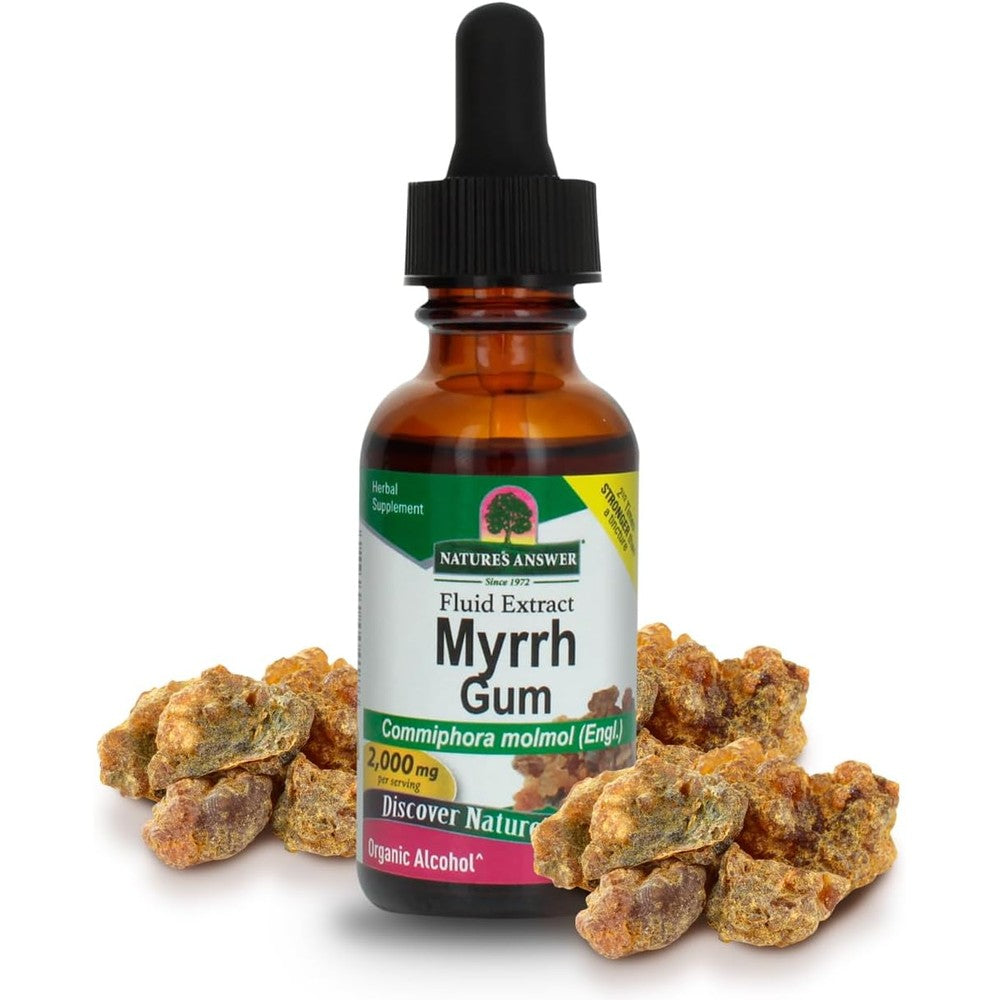 Nature's Answer Myrrh Oleo-Gum-Resin liquid herbal supplement front view bottle