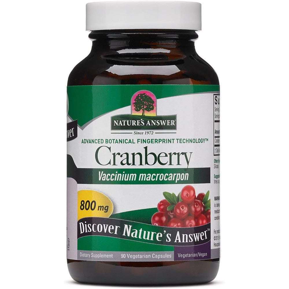 Nature's Answer Cranberry Fruit 800 mg Dietary Supplement For Urinary Tract Support 90 Vegetarian Capsules