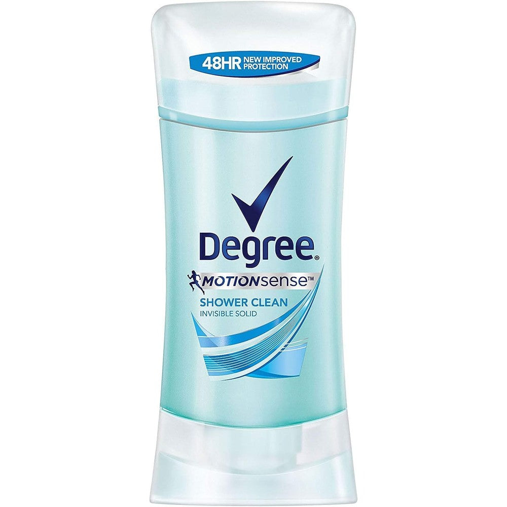 Degree Women MotionSense Shower Clean deodorant stick front view for daily sweat protection.