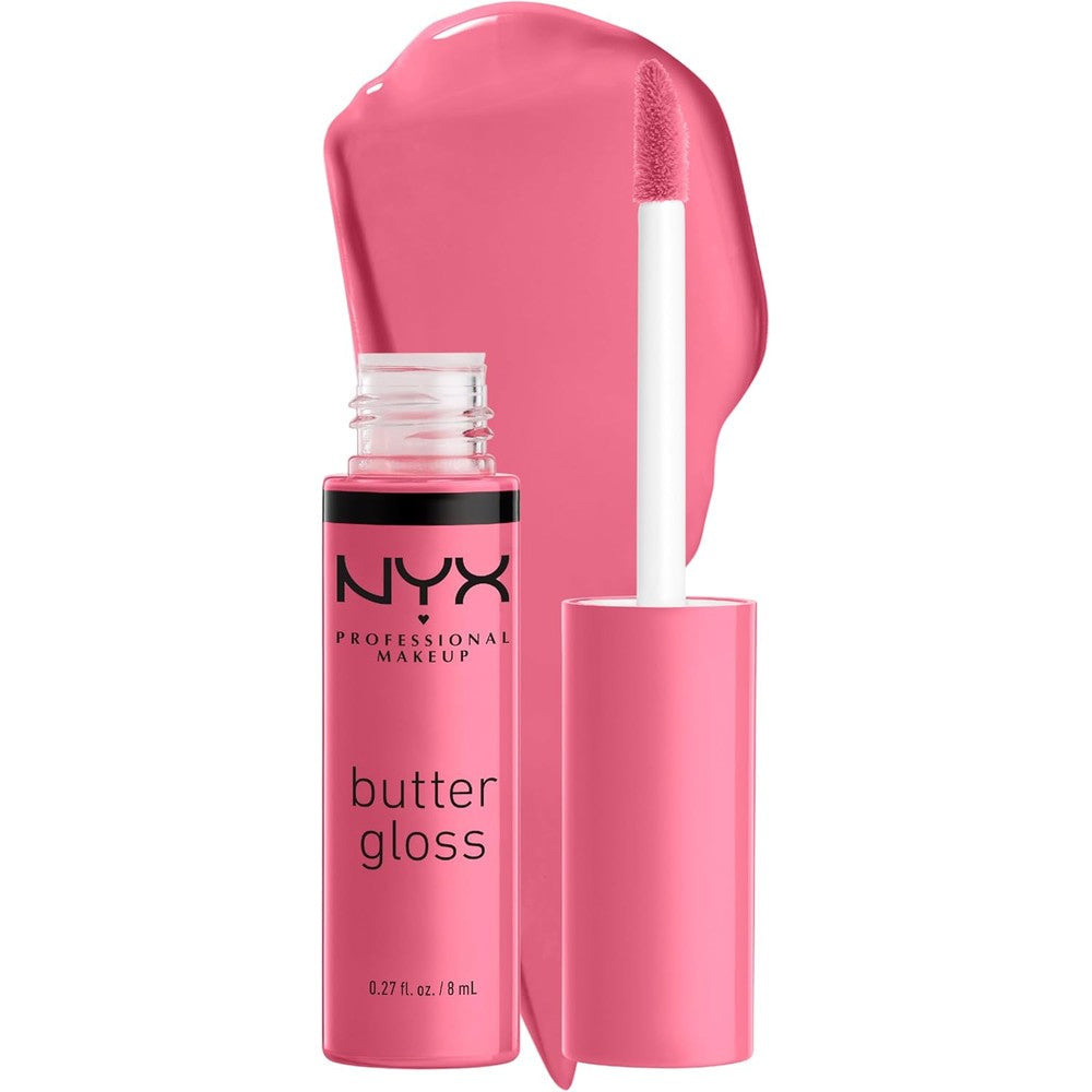NYX Professional Makeup Butter Gloss Vanilla Cream Pie front view for high shine lip makeup.