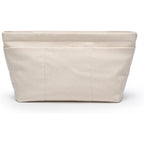 YONBEN tote purse insert handbag organizer shaper beige front view showing exterior pockets