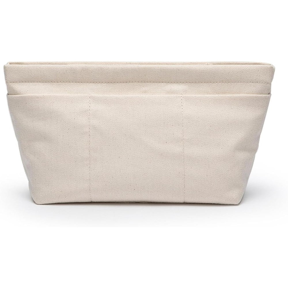 YONBEN tote purse insert handbag organizer shaper beige front view showing exterior pockets