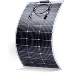 Topunive 100W 12V Flexible Solar Panel front view showcasing the 9BB monocrystalline cells.