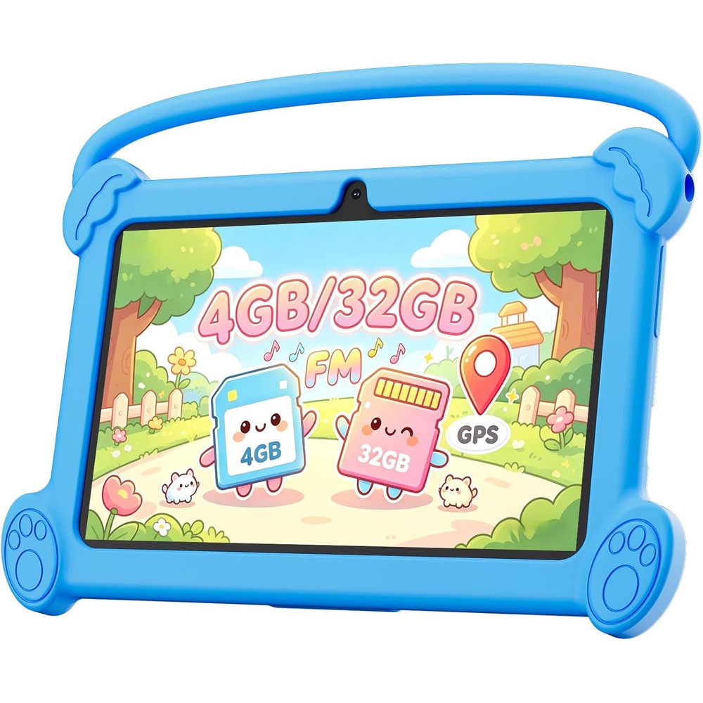 DIGITHINK kids tablet 7 inch front view displaying the colorful interactive educational app home screen.