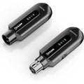 KYXAIN wireless microphone transmitter receiver front view plug-on XLR adapter set