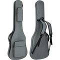 MUZNOTE electric guitar bag front view showing grey premium rainproof fabric.