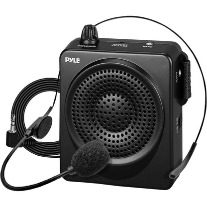 Pyle Portable PA Speaker and Voice Amplifier front view showcasing compact waistband design