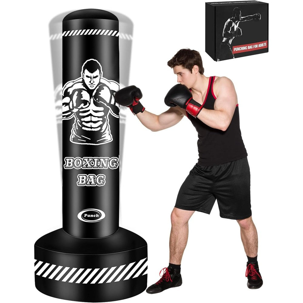 Yorwhin heavy freestanding punching bag front view for home gym fitness boxing.
