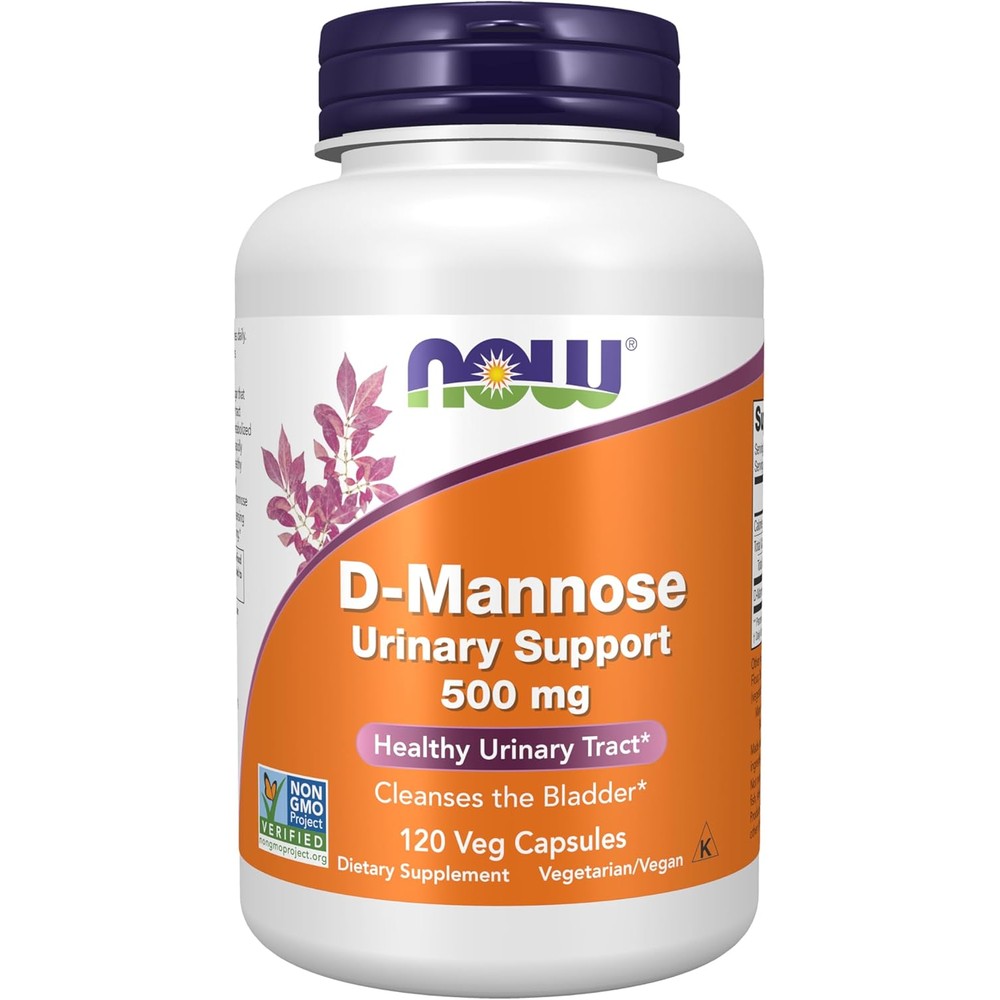 Now Foods D-Mannose 500Mg Urinary Support Supplement For Bladder Health, 120 Vegetarian Capsules