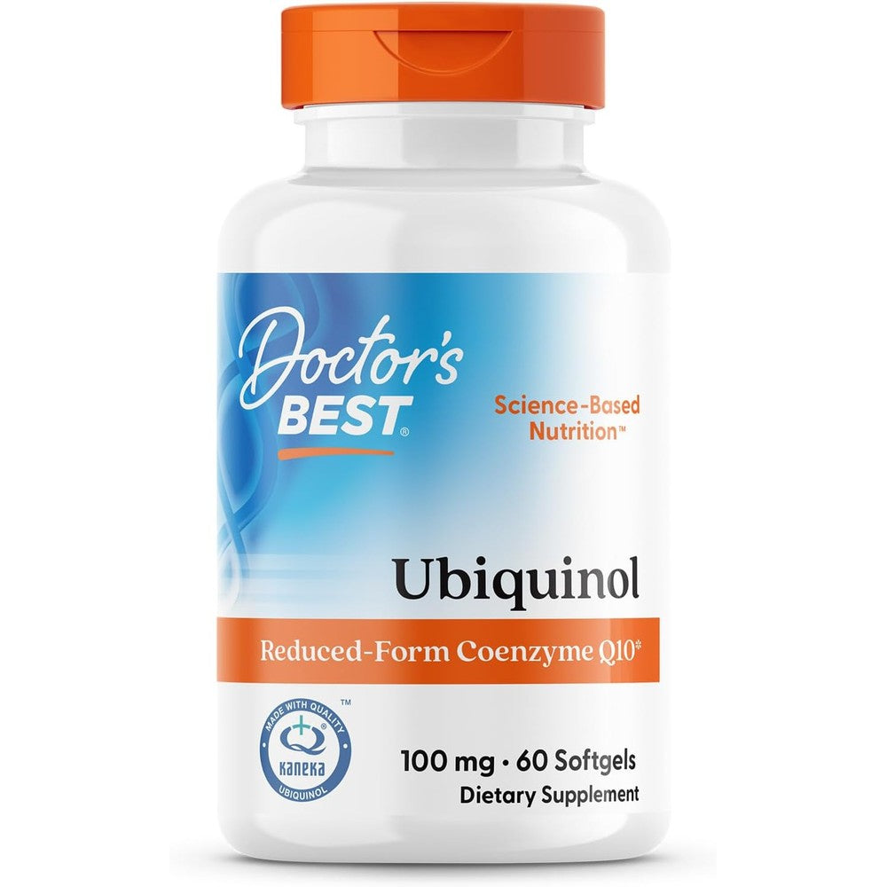 Doctor's Best Ubiquinol Featuring Kaneka QH 100 mg Dietary Supplement For Heart Health And Cellular Energy Production 60 Softgels