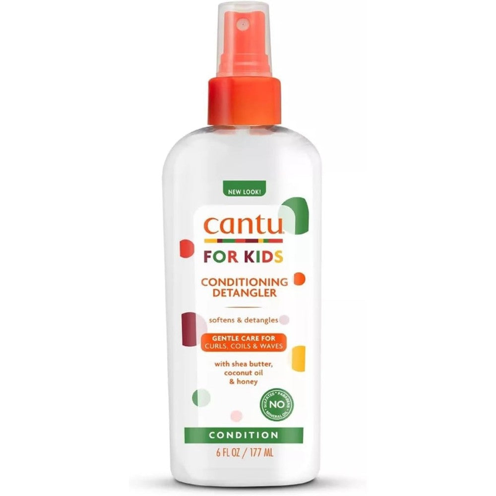 Cantu Care for Kids Conditioning Detangler front view bottle for curly hair maintenance
