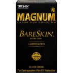 TROJAN Magnum Bareskin 10 Count box front view showcasing authentic premium imported packaging.