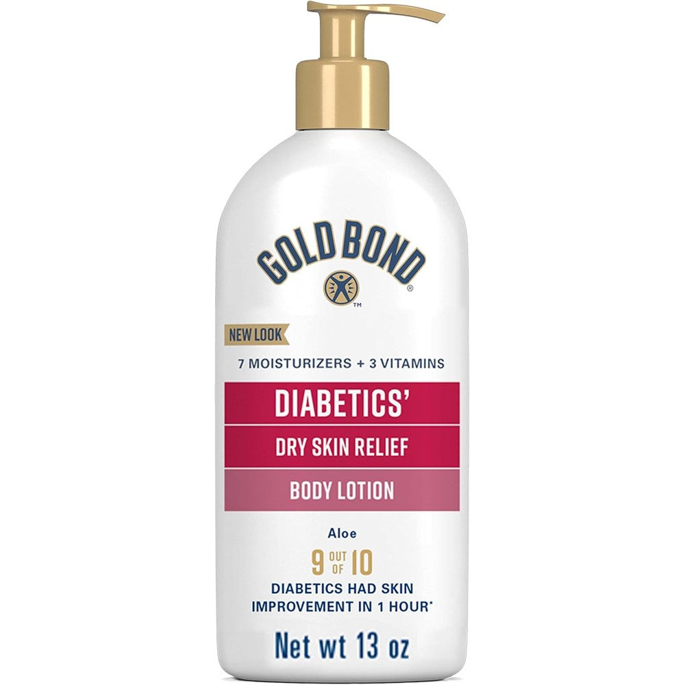 Gold Bond Diabetic Skin Relief Lotion 13 Ounce front view pump bottle