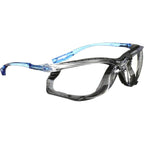 3M Virtua CCS Safety Glasses front view showing clear lens and blue frame