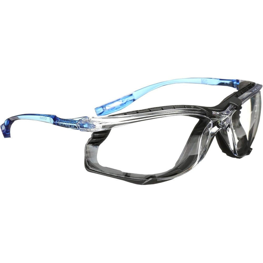 3M Virtua CCS Safety Glasses front view showing clear lens and blue frame