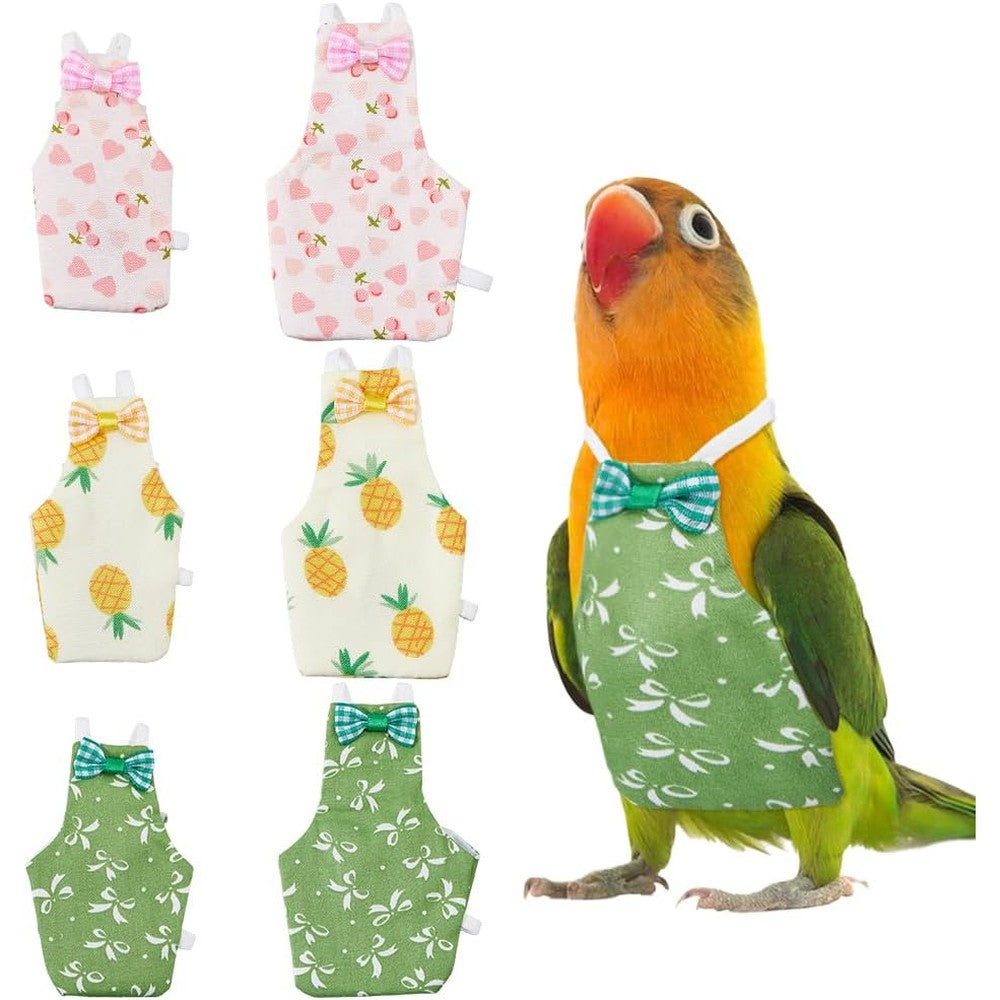 SUPERFINDINGS 6Pcs Reusable Bird Diaper And Washable Waterproof Parrot Nappy Flight Suit Costume With Elastic Rope For Cockatiels And Parrots Small...