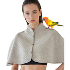 UZQAFG parrot shoulder protector front view showing grey cotton fabric