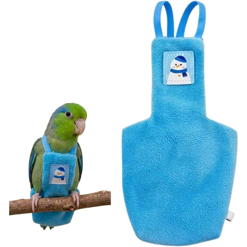 CXYYXF blue warm bird diaper front view with snowman patch