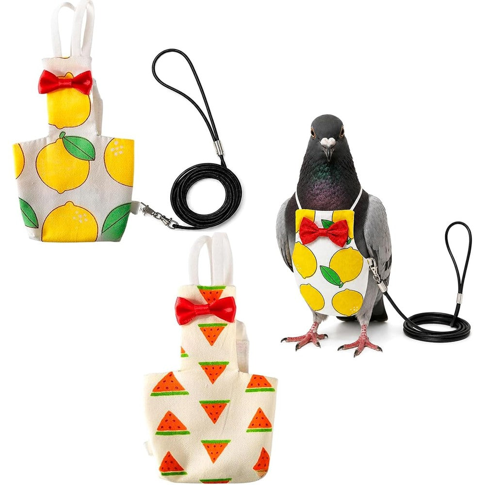 HIHETE pigeon diaper pants harness and front view showing cute bow