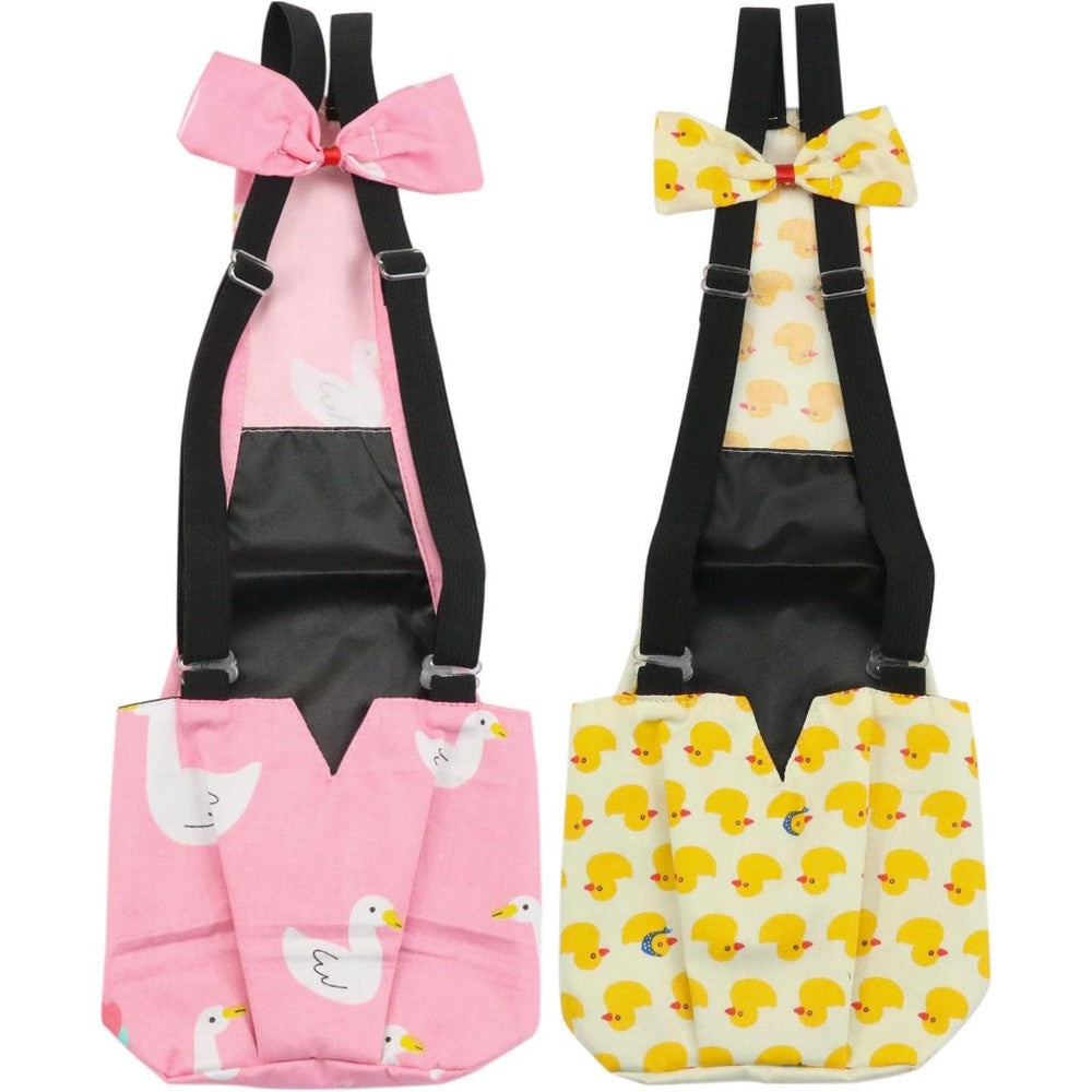 BestParts Adjustable Poultry Diaper Waterproof Reusable Cloth Diapers For Ducks Geese And Chickens Large Yellow And Pink Two Count
