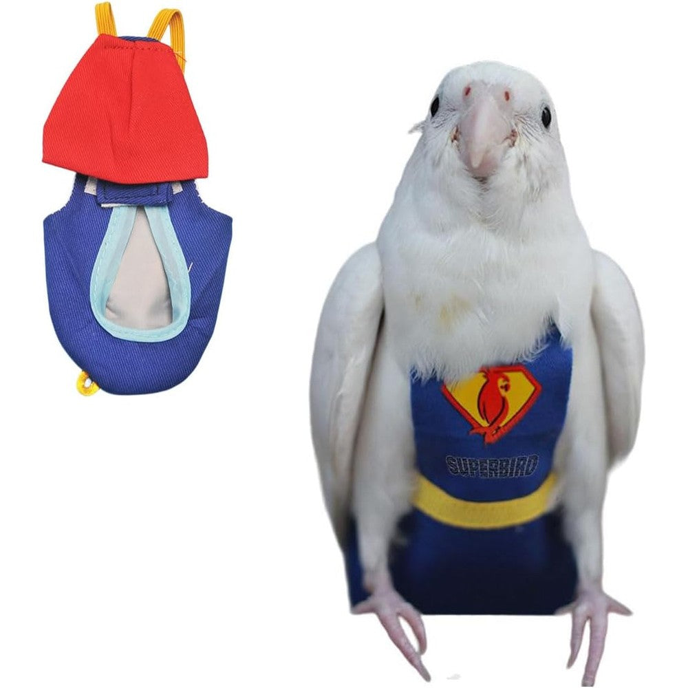 CELONROMF Parrot Flight Suit Diaper Reusable Fabric Bird Nappy Superman Theme Variant Medium Size