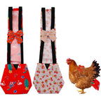 Xokipol chicken diapers front view featuring flamingo and pink strawberry patterns