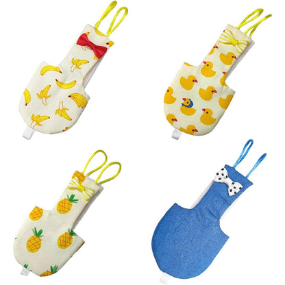 Zaruatu Reusable Bird Diaper And Parrot Nappy Flight Suit With Waterproof Inner Lining For Cockatiel And Parakeet Medium 4 Pieces