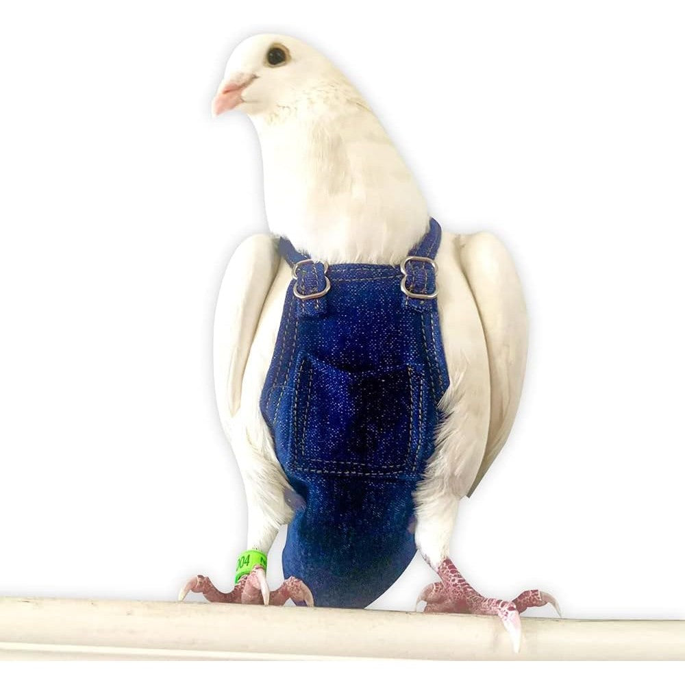 Flyper Bev's Bird Boutique Regular Adjustable Bird Diaper Reusable Washable Cloth Harness Dungaree Jeans Size 7